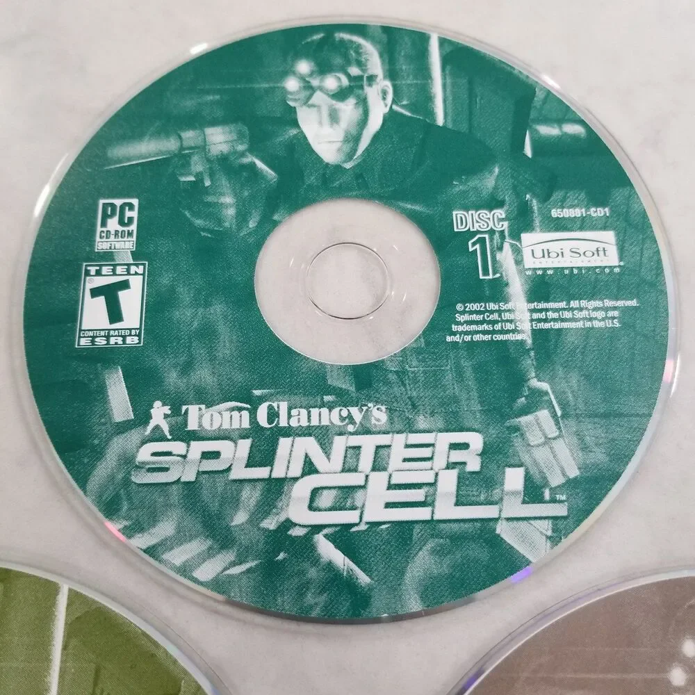 Tom Clancy's Splinter Cell 2002 UbiSoft 3-CD Set pc game disc's only